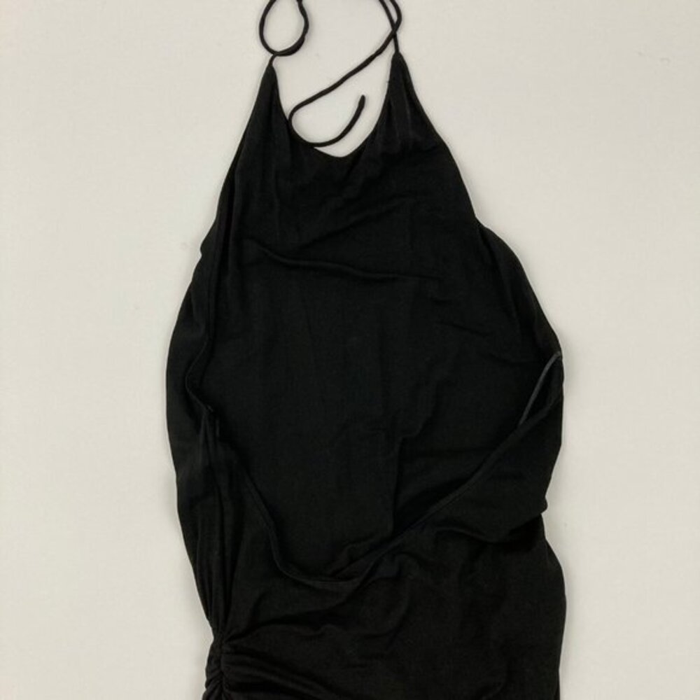 NWT Alexandre Vauthier Draped Halter Jersey Dress Size 36 Black Asymmetric - Picture 6 of 14